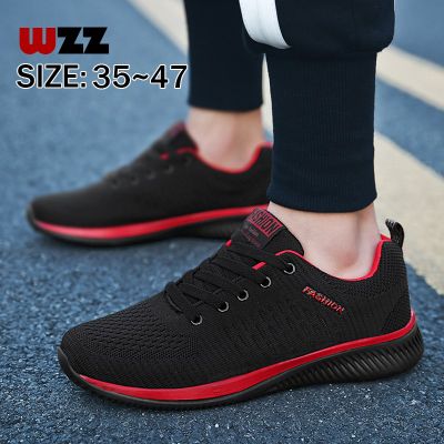 WZZ รองเท้ากีฬาผู้ชาย, รองเท้าลำลองสตรี, รองเท้าตาข่ายระบายอากาศ  [ขนาด: 35-47]