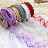 1 Roll Organza Ribbon Mesh Ribbon Holiday Supplies Wavy Beautiful 2 Yard Multi-functional Transparent Chiffon Gift Wrapping  Bags