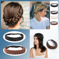 【M-ZONE8】Fashion Hand-woven Five-strand Braid Wig Shape Hairband Retro Temperament Headband Twist Braid Headband Women Hair accessories