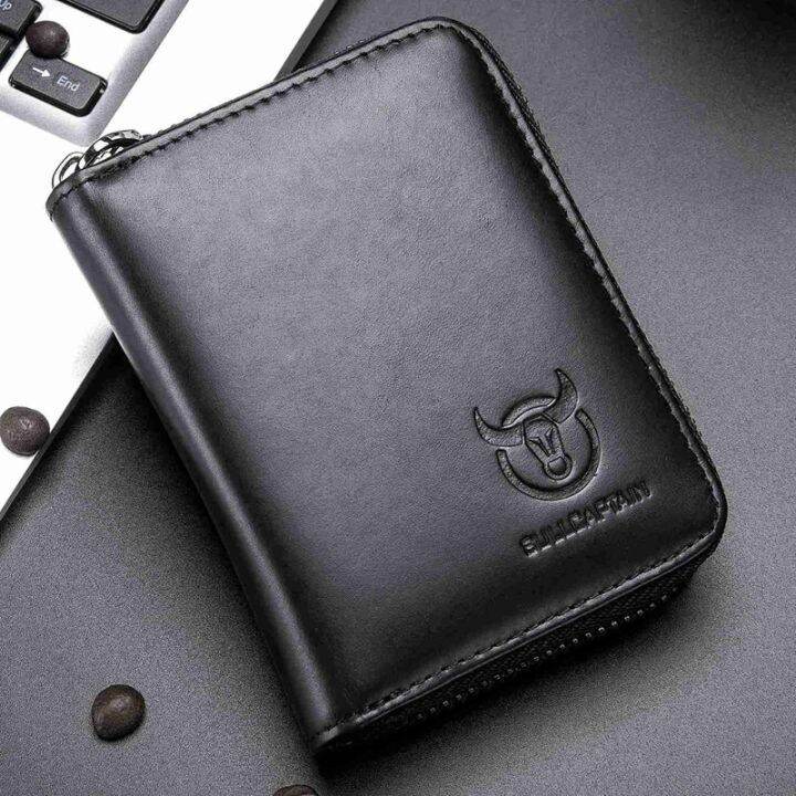 8x-leather-men-wallet-card-pack-zipper-card-case-holder-credit-card-bag-short-coin-purse-black