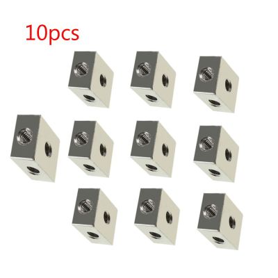 10 Three-Sided Nut Square Fixed Block Square Corner Lock Nut M3 Six-Sided Thread Plate Link Block Screws for Fixing Acrylic Box Nails Screws Fasteners
