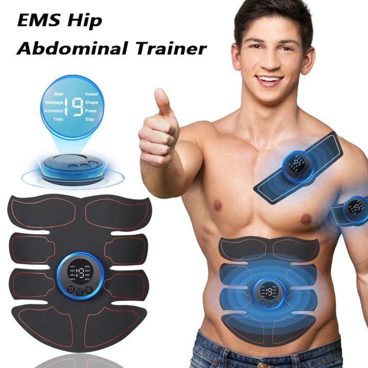 Electronic Muscle Stimulator Ems Wireless Buttocks Hip Trainer Abdominal  Abs Stimulator Fitness Body Slimming Massager Home Exercise Fitness Device