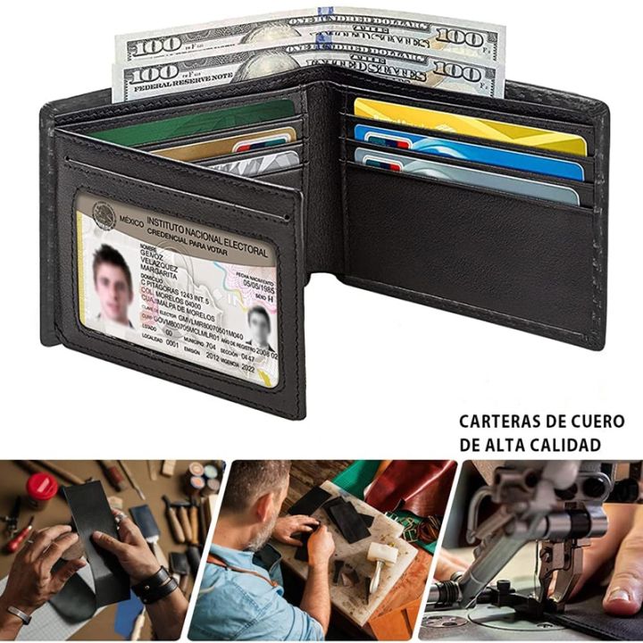 slim-minimalist-tri-fold-wallet-carbon-fiber-rfid-blocking-mens-wallet-with-id-window-and-9-card-slots