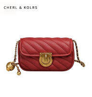 CHERL &amp; KOLRS หัวเข็มขัดล็อคสะพายไหล่,กระเป๋าสี่เหลี่ยมเล็กจิ๋ว