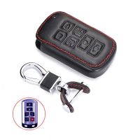 Leather Car Key Case For Toyota Sienna 2012 2014 2016 Tacoma Smart Keyless Remote Fob Cover Keychain Protector Bag