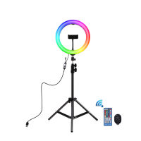 Puluz LED RGB Video Ringlight ไฟวงแหวนขนาด 10 นิ้ว ไฟไลฟ์สด ไฟแต่งหน้า ขนาดกะทัดรัด