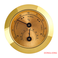 DONGLIONG เครื่องวัดอุณหภูมิแผงหน้าปัดรถขนาดเล็ก ตกแต่งแผงหน้าปัดรถยนต์ขนาดเล็กเครื่องวัดอุณหภูมิทรงกลมมาตรวัดความชื้นของตกแต่งรถ