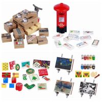 City MOC Street Views Postbox Express Package Gifts Box Sign Prints Parts Accessories Building Blocks Toys for Children Kids