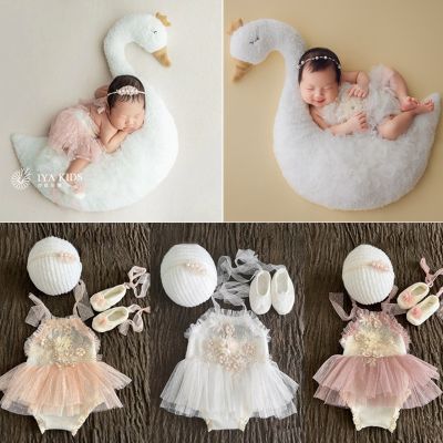 ☫ jiozpdn055186 Fotografia recém-nascidos roupas vestido sapatos acessórios da foto do bebê menina cisne adereços estúdio infantil tiro fotografia