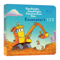 Good night cars on the construction site digital English original picture book exciters 123 paperboard book