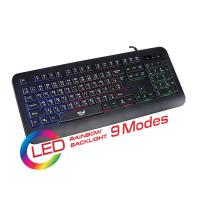 คีย์บอร์ดมีไฟ USB Keyboard MD-TECH (K-5) Black