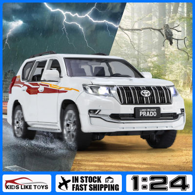 รถบรรทุกโมเดลรถยนต์แบบหล่อโลหะ1:24รถยนต์ Toyota Prado ORV สำหรับ Kids Toys ยานพาหนะงานอดิเรก