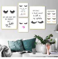 แฟชั่น Eyelashes Extensions Quotes โปสเตอร์สำหรับ Girls Room Wall Art ภาพวาดผ้าใบ,Lashes ภาพพิมพ์สำหรับแต่งหน้า Salon Wall Decor,ของขวัญที่สมบูรณ์แบบสำหรับคนรักความงาม