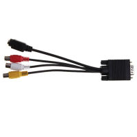 สายทีวี AV ออก3ตัวแปลง RCA VGA ไปแล็ปท็อป PC สายวิดีโอช่องต่อ HDTV RCA