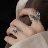 2021 Harajuku Gothic Vintage Hollow Butterfly Rings For Women Adjustable Rings Wedding Party Statement Jewelry