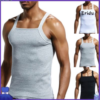 ❖┋ EH Casual Men Solid Color Sleeveless Slim Vest Breathable Fitness Cotton Tank Top