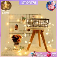 ☫∈☃ tqw198 3M LED LIGHT/ STRING FAIRY LIGHT/ DECOR STAR LAMP/ LAMPU DECO/ CHRISTMAS TREE DECO/PARTY DECO 装饰灯 READY STOCK ISTOR178