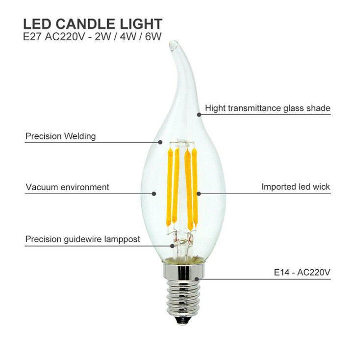 หลอดไฟ-e14หรี่แสงได้-gjcute-2w-4w-6w-240lm-เส้นใยแสงเทียนย้อนยุคเอดิสัน220v