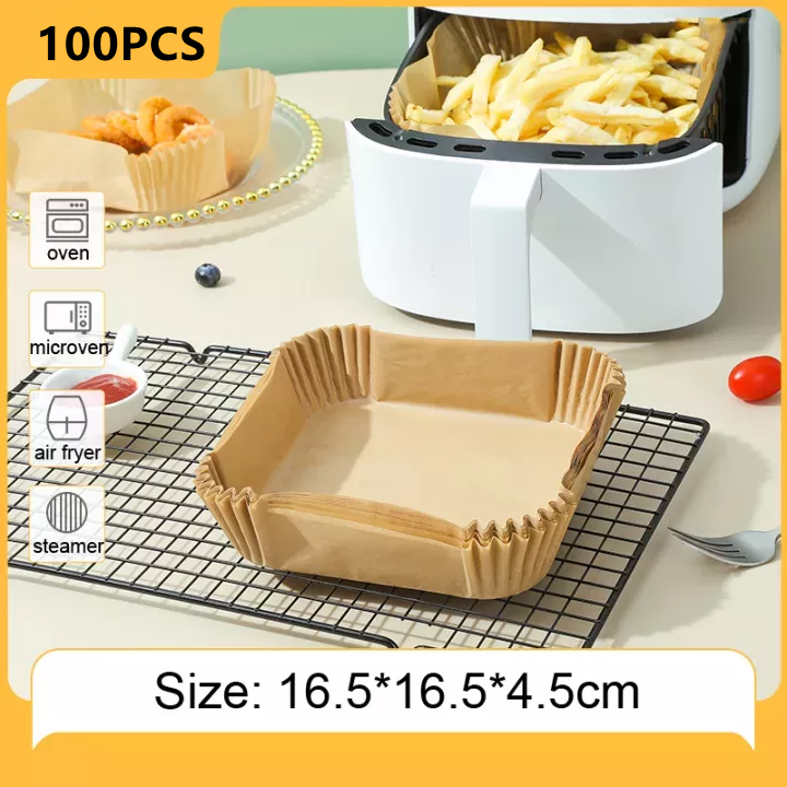 50/100Pcs Air Fryer Disposable Paper Air Fryer Accessories Square