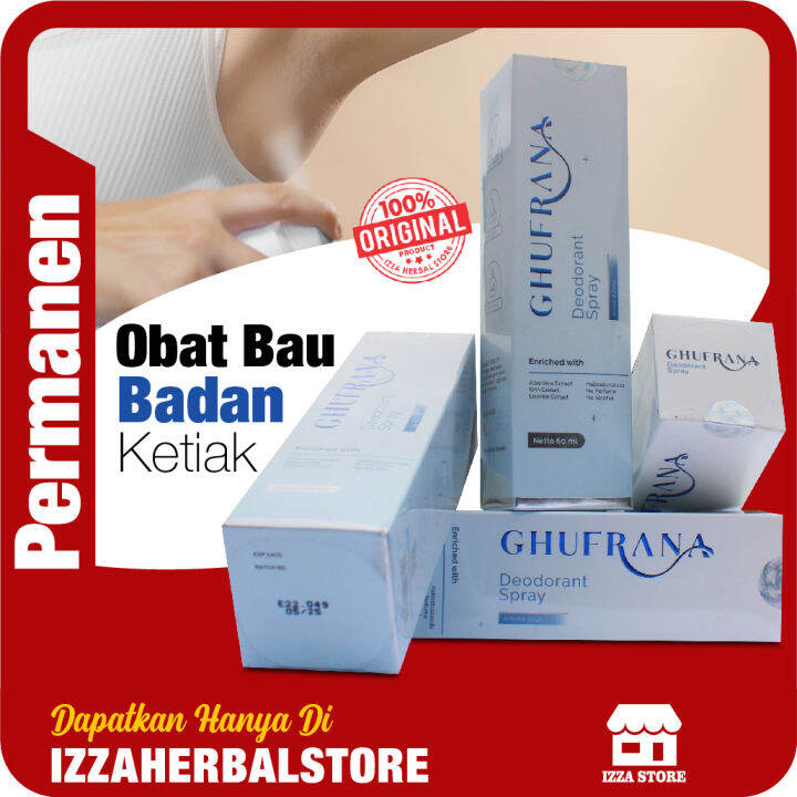 SPRAY DEODORANT Ghufrana Penghilang Bau Badan Remaja Tawas Gidza Asli