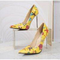 top●YUCHEN New Arrived 4.33 inches High Heels for Women With Heels Elegant Pumps Ladies Stilettoe Model Multicolor Wedding High Heeled Shoes Size 35 - 46