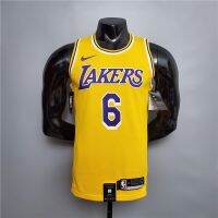 Most Popular James 6 Lakers Nb.A Basketball Shirt Yellow Round Collar Nb.A Jersey