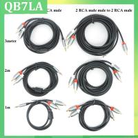 QB7LA Store 1/3/2m RCA Audio 3.5mm Jack male Jack 2RCA to 2RCA Male Cable Double AUX RCA Y Splitter connector For Amplifier Audio Wire