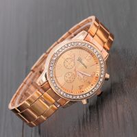 [ Murah in Town ] Geneva Luxury Stainless Steel Diamond Chronograph Women Watch Jam Tangan Wanita Perempuan