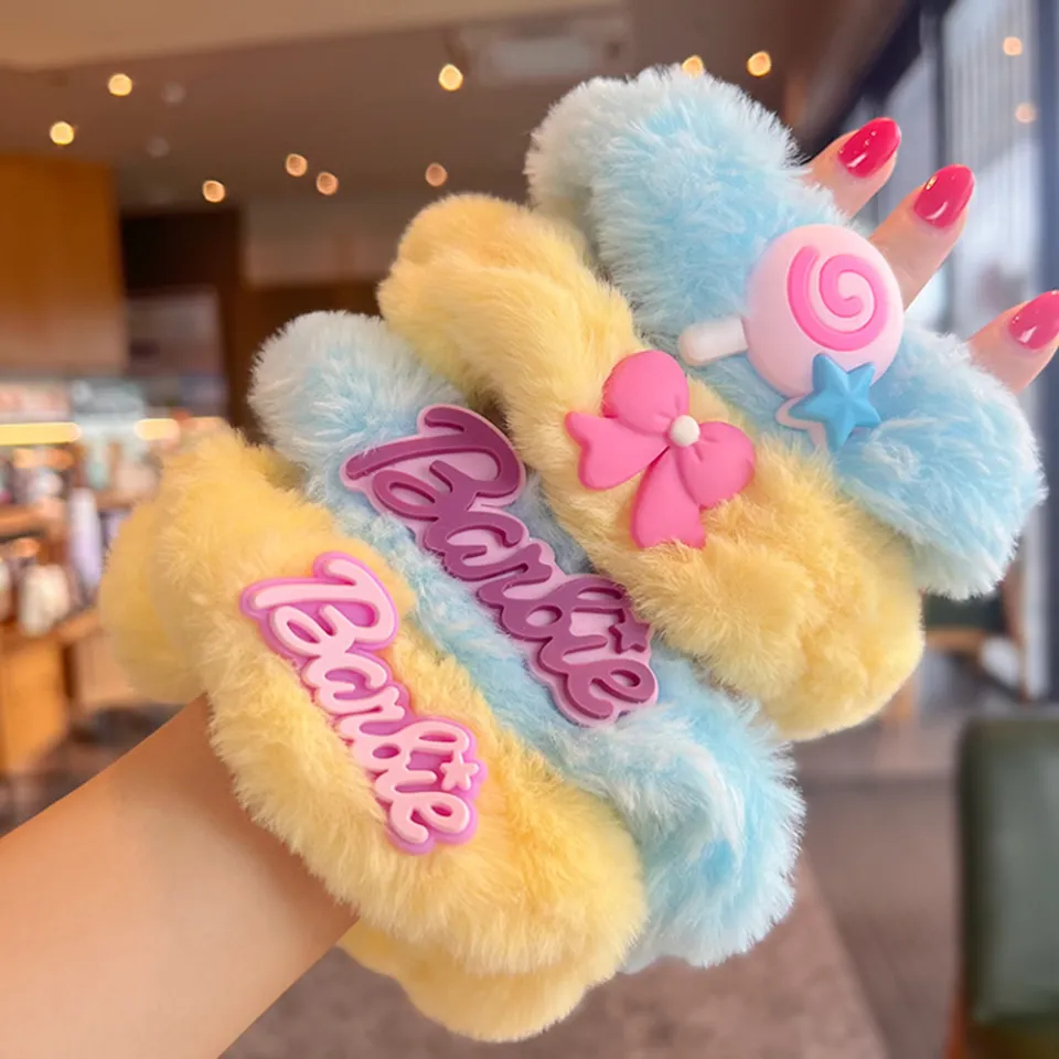 Cute Barbie Plush Hair Band Thickened Imitation Rabbit Fur Bow