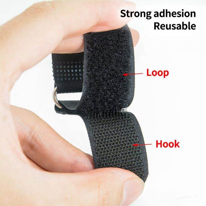 5pcs-nylon-reverse-buckle-magic-hook-loop-fastener-tape-cable-ties-strap-sticky-line-finishing-straps-black-2cm-width-adhesives-tape