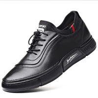 Mens Shoes 21 Spring And Autumn New Mens Leisure Increased Leather Breathable Trend Joker Sports Shoes Mens Warm Cotton Shoes