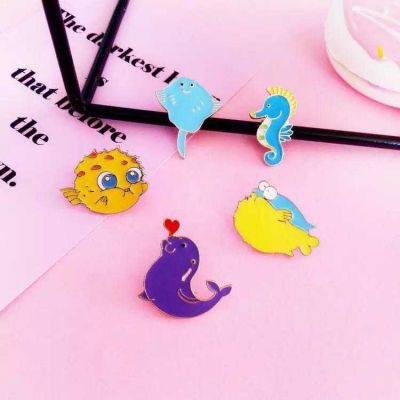 [COD] Seahorse Sailfish Whale Badge Brooch Accessories Divers Wind