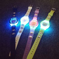 【Hot Sale】 Korean version of exo led luminous cool trendy female watch student personality leisure sports jelly