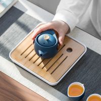 Bamboo Tea Trays Board Room Table Drainage Water Storage Rack Cup Serving Food Plate Chinese Tea Ceremony Tools Organizer