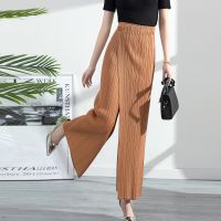 Miyake fold wide-legged pants female new spring/summer 2022 fashion leisure loose show thin vertical pleated straight canister