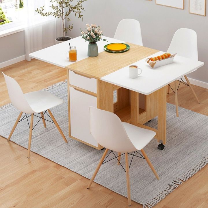 โต๊ะทานข้าวพับเก็บได้-โต๊ะทานข้าวสไตล์โมเดิร์น-ประหยัดพื้นที่-เหมาะสำหรับตกแต่งห้องมินิมอล-เหมาะกับคอนโด