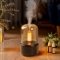 แสงเทียน เครื่องกระจายกลิ่นหอม น้ำมันหอมระเหย USB Air Humidifier ขนาด 120 มล. เครื่องทำหมอกอโรมา ไฟกลางคืน LED