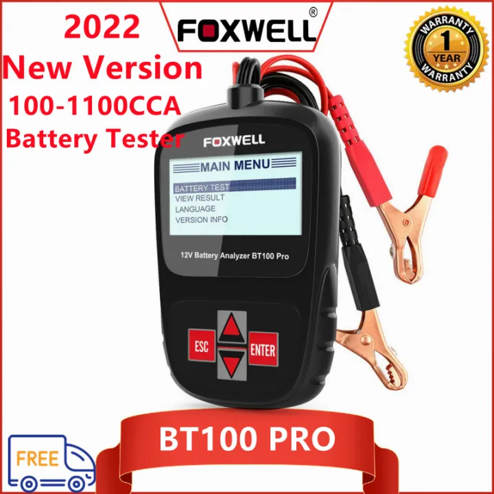 FOXWELL BT100 Pro 12V Battery Tester 1001100CCA Lead Acid Flooded AGM