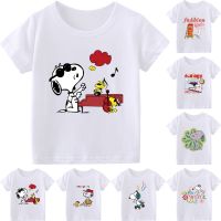 Kawaii Snoopy Kids Tshirt Children Short Sleeved T-Shirt Girls Cute T-Shirt Boys Cotton T Shirt