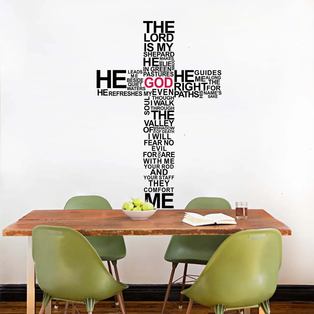 Cross Wall Stickers The Lord is my Shepherd Cross Bible Verse Sticker Vinyl Wall Decal Home Decor | Lazada PH Cross Wall Stickers The Lord Is My Shepherd Cross Bible Verse Sticker Vinyl Wall Decal Home Decor | Lazada Ph