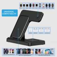 3 In 1 Wireless Charger Stand สำหรับ 14 13 12 11 8 8 7 6 5 SE Fast Charging Station สำหรับ 2 3 Pro