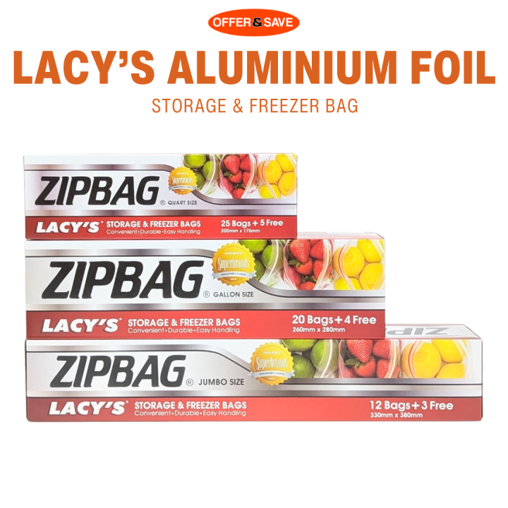 Lacy's Zipbag Storage & Freezer Bags - Jumbo