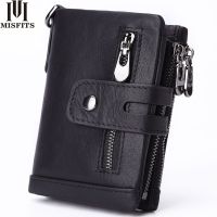 ZZOOI Casual Men Wallets Genuine Leather Short Coin Purse Zipper&amp;Hasp Design Wallet Cow Leather Small Clutch Money Bag Male Carteiras