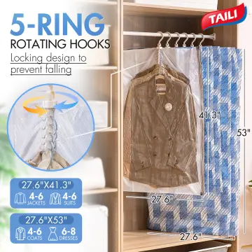 Vacuum Seal Storage Sacks with Hanger Vacuum Clothing Storage Bags Foldable  Space Saver Clothes Compression Organizer