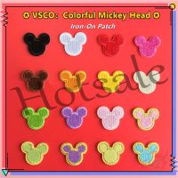 【hot sale】 ✾ B15 ♚ VSCO：Colorful Mickey Head Iron-On Patch ♚ 1Pc Mini DIY Sew on Iron on Badges Patches