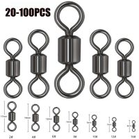 20-00PCS Fishing Swivels Ball Bearing Swivel with Safety Snap Solid Rings Rolling Swivel for Carp Fishing Accessories Accessories