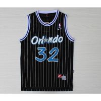 most popular New NBA Men’S Orlando Magic #32 Shaquille Oneal Vintage Embroidery Basketball Jerseys Jersey Black Strips C2no