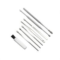 8pcs/set Ear Wax Picker Cleaner Stainless Steel Earpick Wax Remover Curette Ear Pick Cleaner Ear Cleaner Spoon Earpiwax with Box