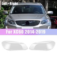 Left + Right for Volvo XC60 2014-2019 Car Headlight Lens Cover Front Headlight Lampshade Lamp Shell Cover Clear