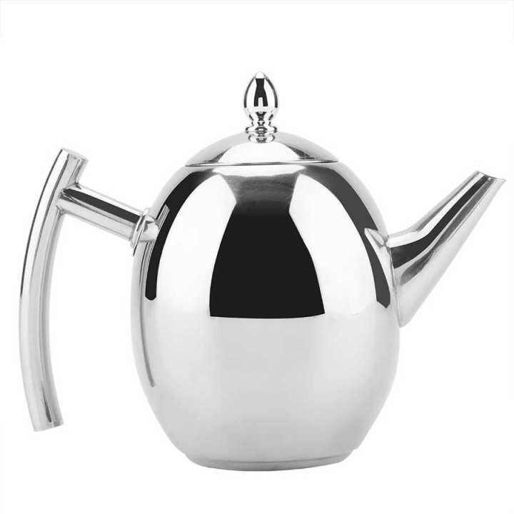 1000Ml 1500Ml Stainless Steel Teapot Home Cafe Tea Pot Coffee Water ...